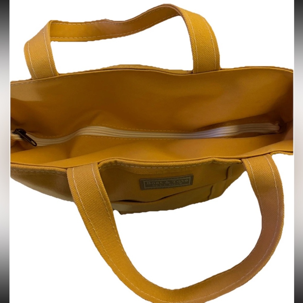 L. L. Bean Rare Color Yellow Canvas Boat and Tote Bag - Picture 9 of 13